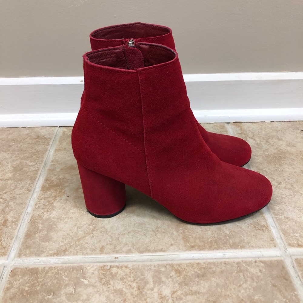 Red heeled boot from urban outfitters